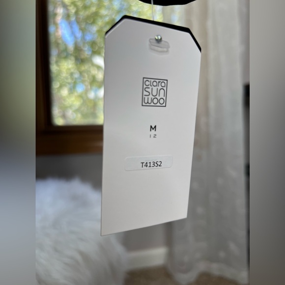 Clara Sunwoo Shimmer Embellished - High Boat Neck Top 🖤🖤🖤 NWT - Picture 11 of 12